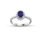 1.18 Karat F Renk Pırlantalı Safir Yüzük