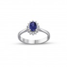 0.75 Karat F Renk Pırlantalı Safir Yüzük