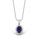 1.15 Karat F Renk Pırlantalı Safir Kolye