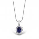 0.75 Karat F Renk Pırlantalı Safir Kolye