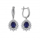 3.31 Karat F Renk Pırlantalı Safir Küpe