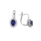 1.50 Karat F Renk Pırlantalı Safir Küpe