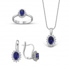 Pırlantalı Safir Set