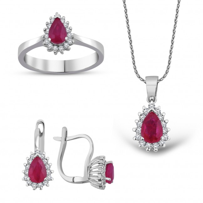 Pırlantalı Yakut Set