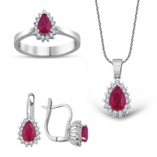 Pırlantalı Yakut Set