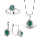 Pırlantalı Zümrüt Set