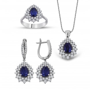 Pırlanta Safir Set