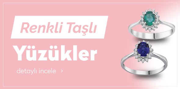 Renkli Taşlı Pırlanta Y&uuml;z&uuml;kler